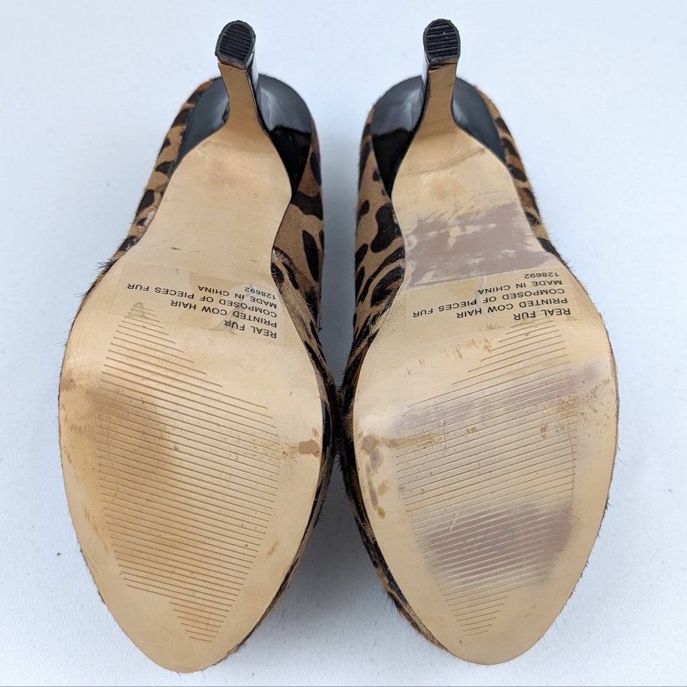 Steve Madden Bevv Leopard Platform Stiletto Heels Patent Leather Mob Wife 6.5 - Picture 10 of 16